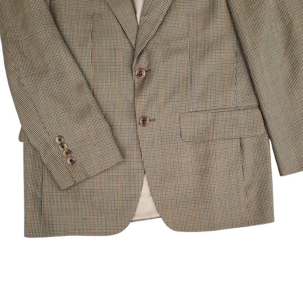 Vintage Bill Blass Ivy Prep Wool Houndstooth Blazer Jacket Sport Coat 38R? 40R?